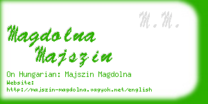 magdolna majszin business card